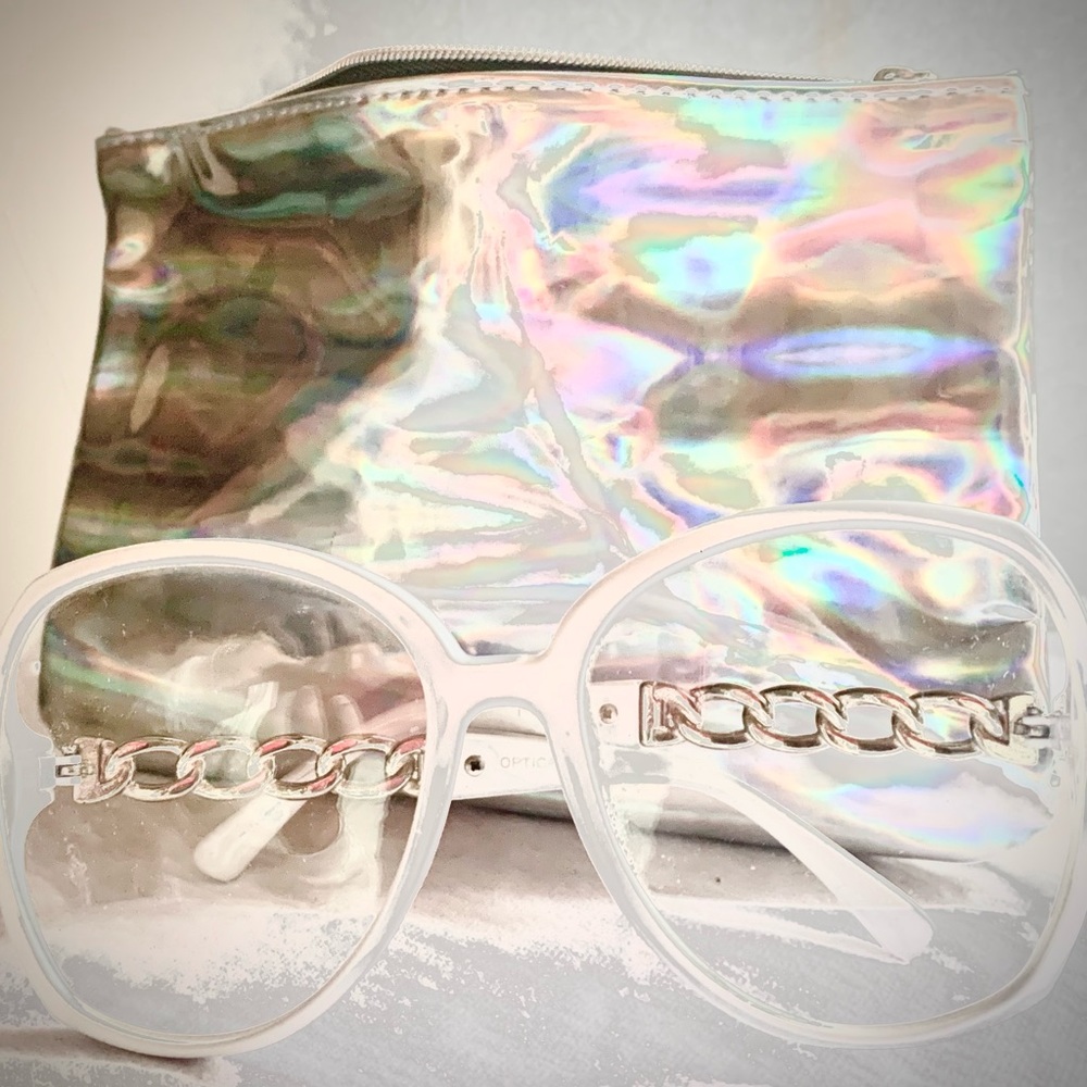 🌈Ipsy Reflective Zip Purse & 👓Accessory White Rope Glasses Set - Picture 7 of 9